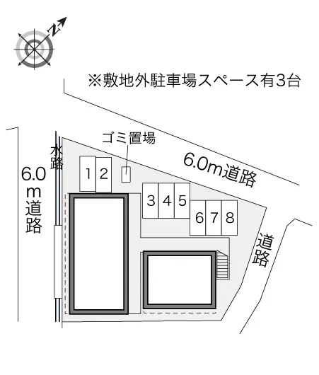 ★手数料０円★下関市小月本町１丁目　月極駐車場（LP）